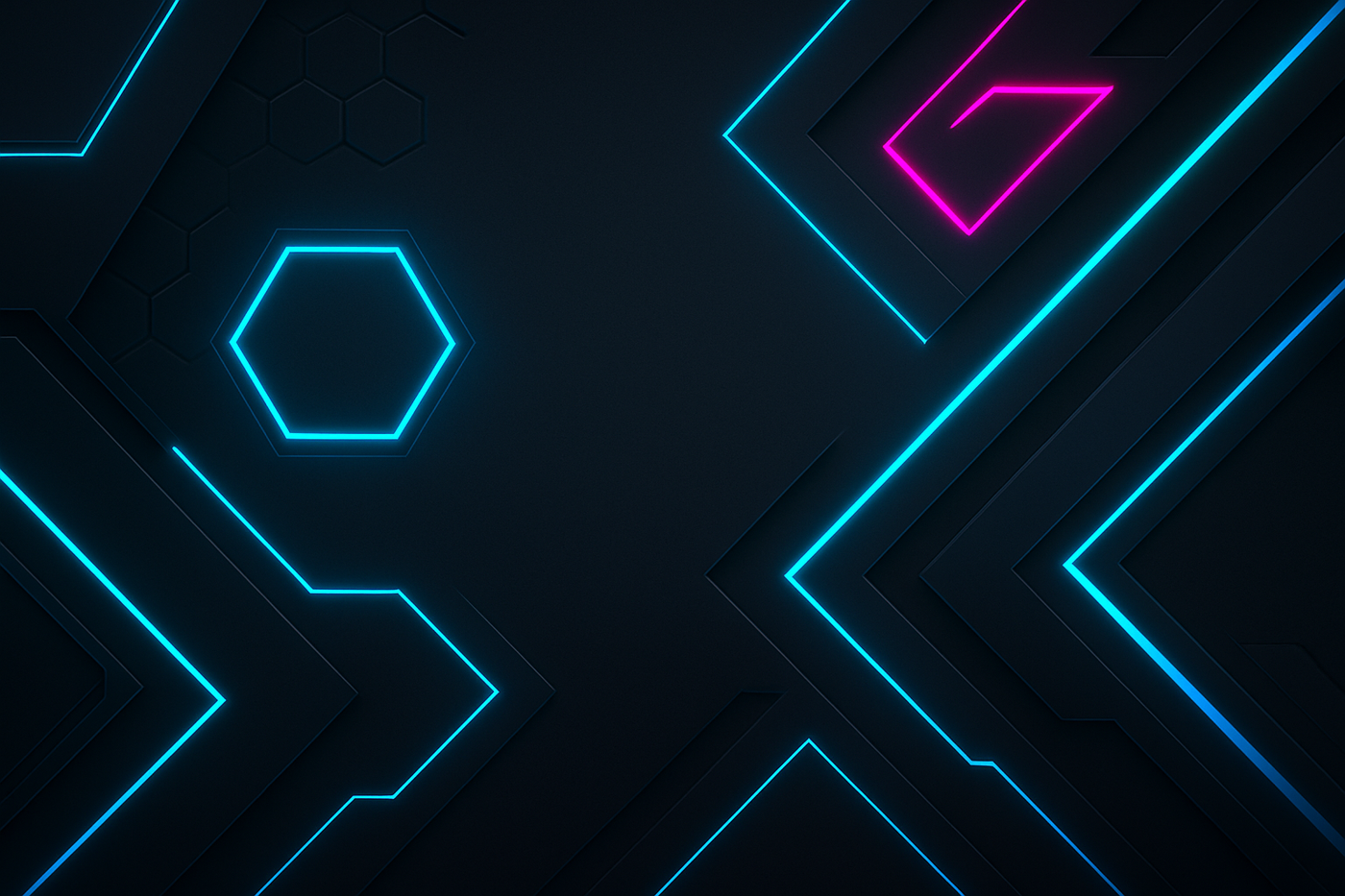 Modern, sleek, with a slight tech/gaming aesthetic (neon accents, geometric shapes).